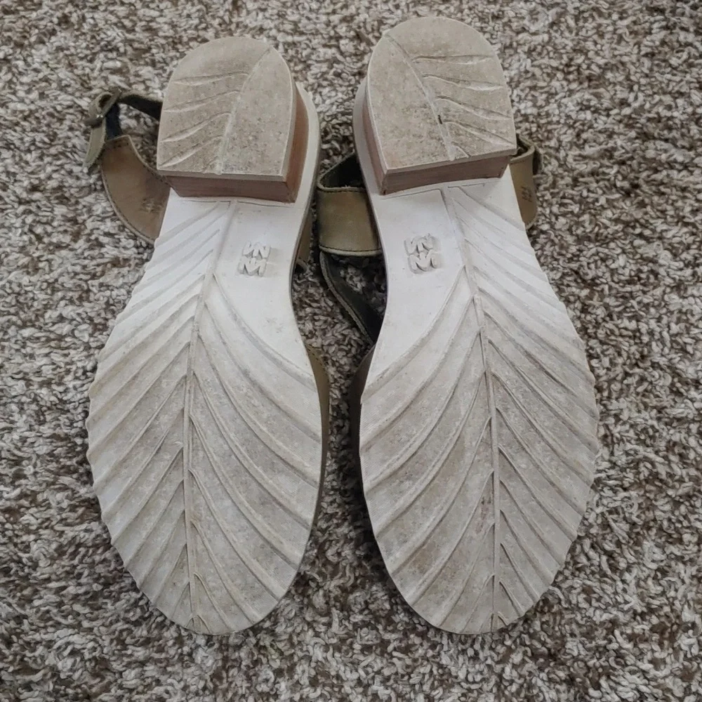 El Naturalista Olive Green Low Heel Women's Sandals Size 38